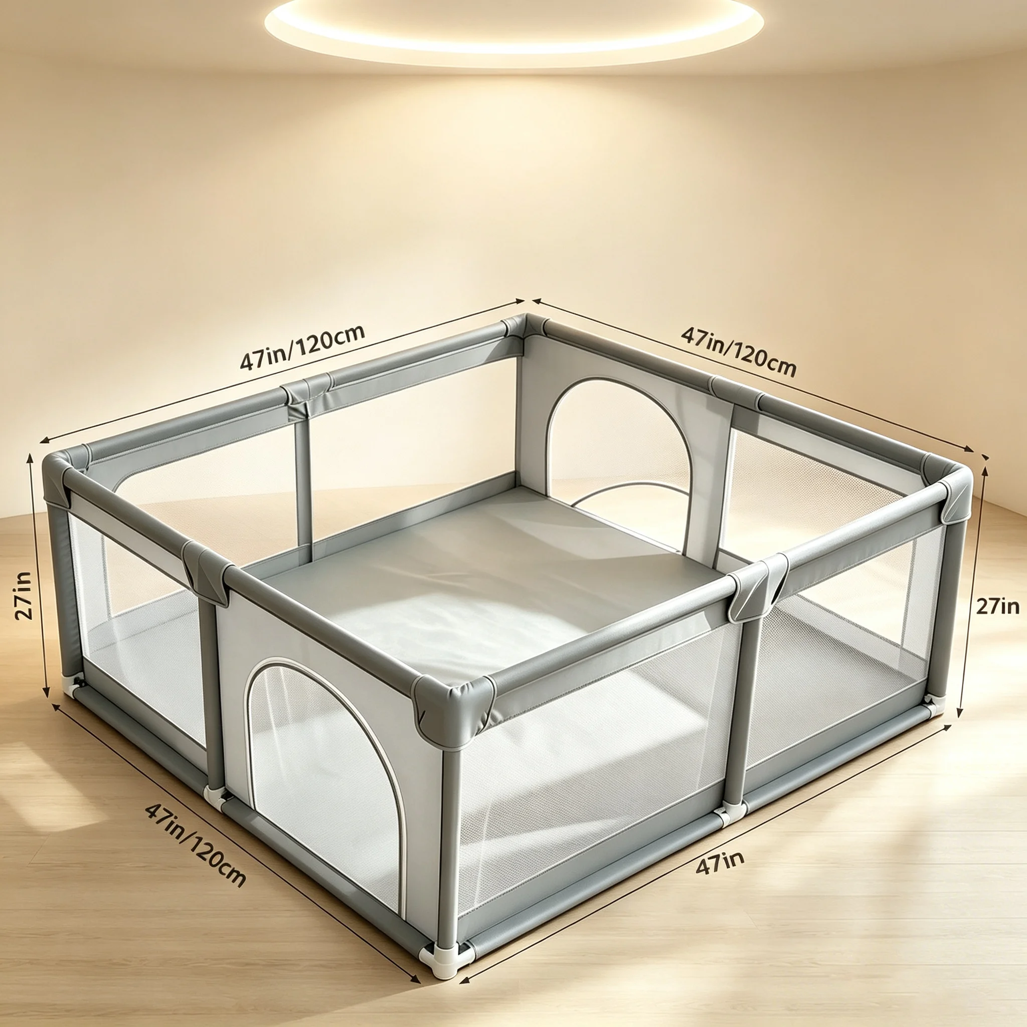 Gray Playpen for Kids - Image 2