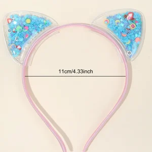 5Pcs Cat Ear Star Sequin Headbands for Kids - Thumbnail Image 2