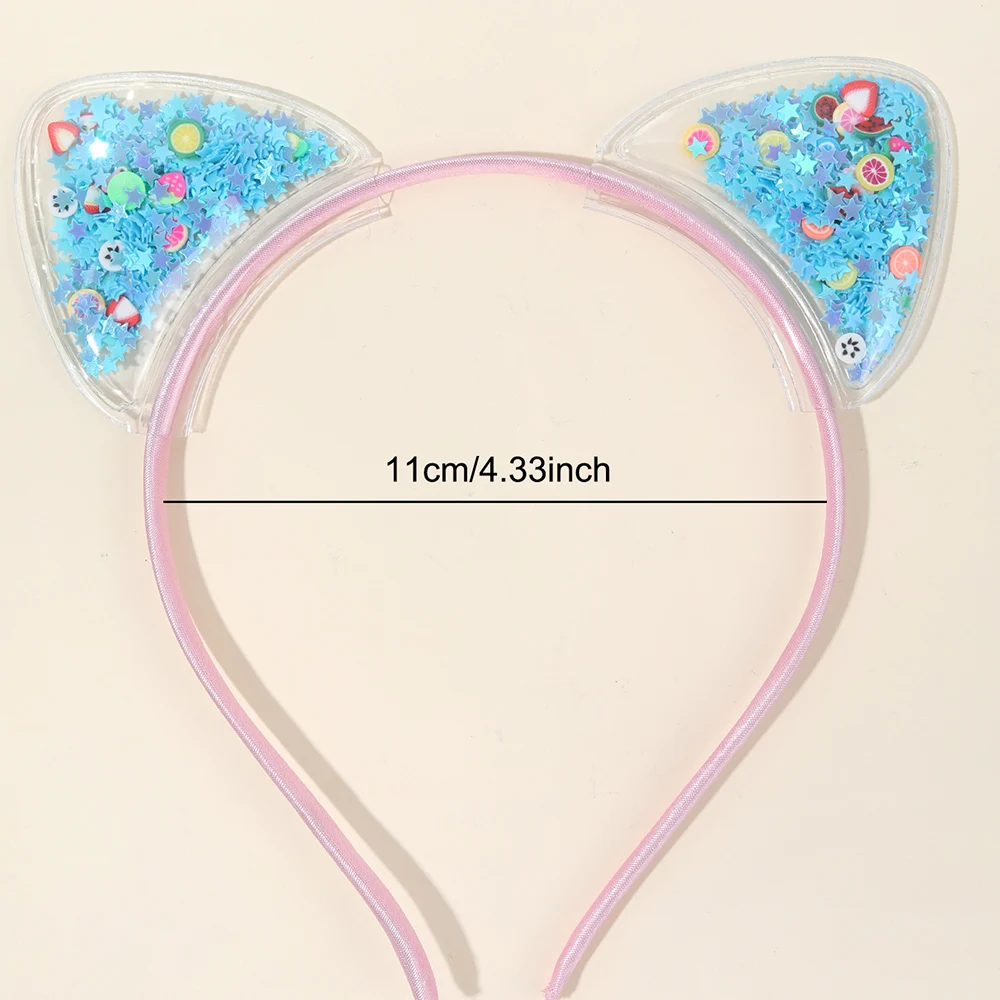 5Pcs Cat Ear Star Sequin Headbands for Kids - Image 2