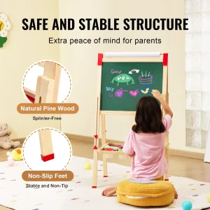 Children Magnetic Drawing Board Wooden - Thumbnail Image 5