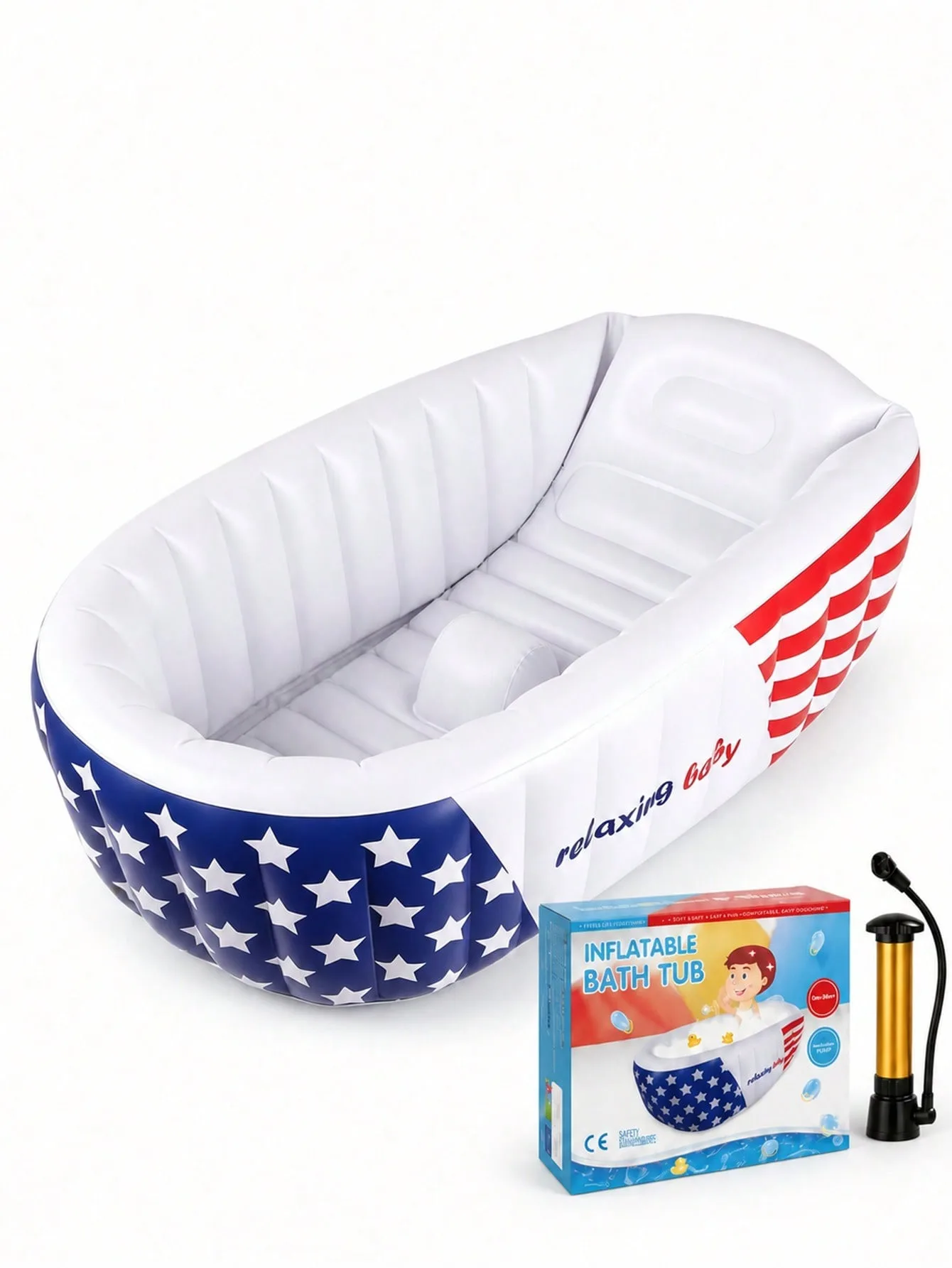 Fashion Stars Stripes Inflatable Baby Bathtub - Image 5