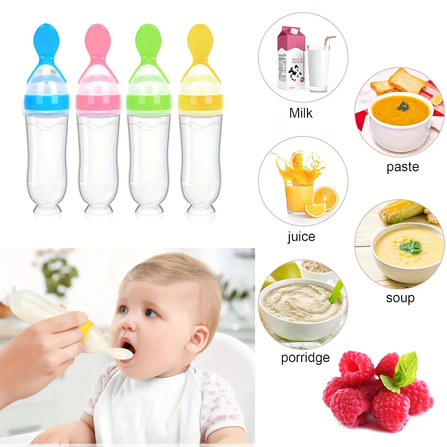 Baby Bottle with Spoon - Image 1