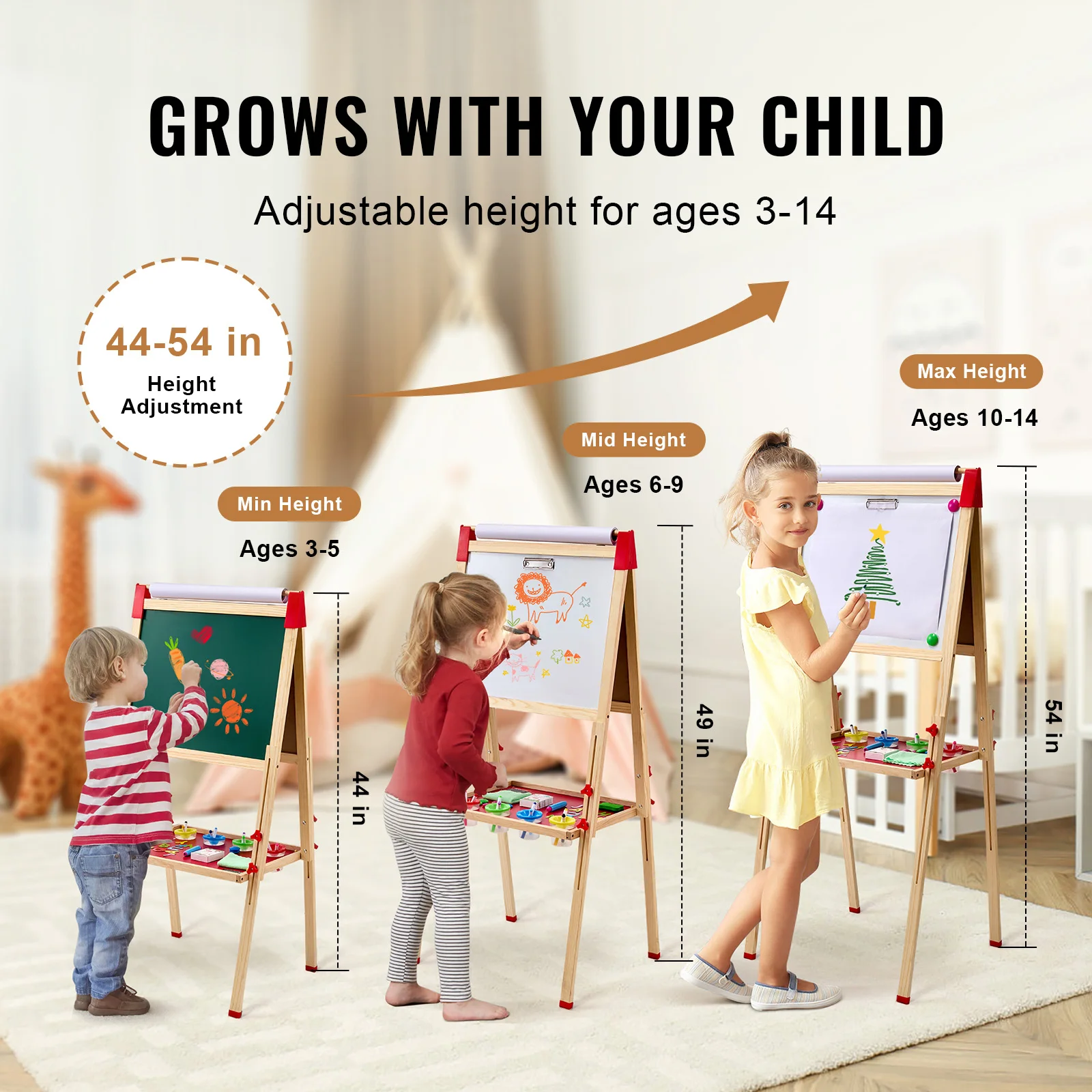 Children Magnetic Drawing Board Wooden - Image 3