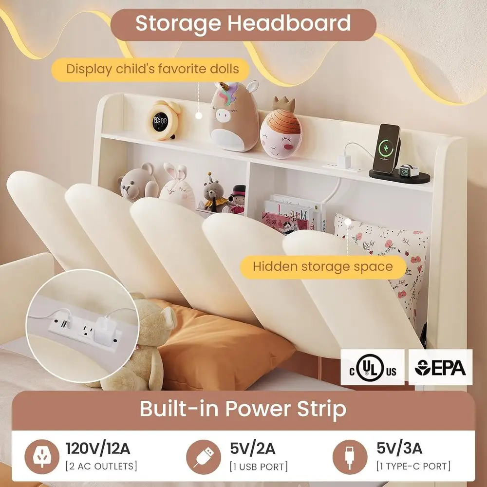 Bed or Kids with Chic Wavy Storage - Image 3