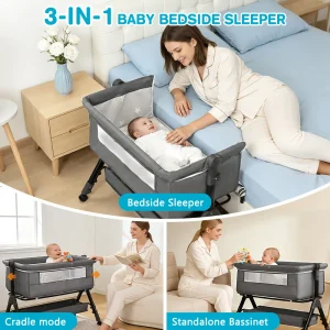 Baby Bassinet Bedside Sleeper, - Thumbnail Image 3