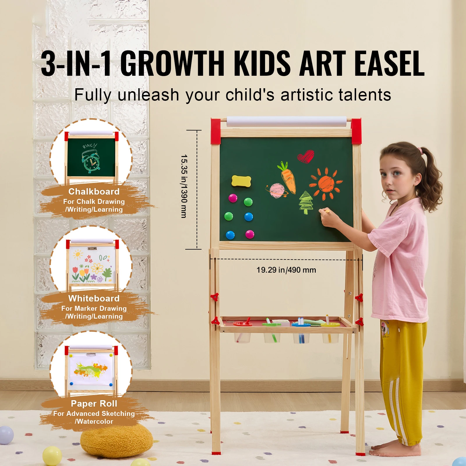 Children Magnetic Drawing Board Wooden - Image 2