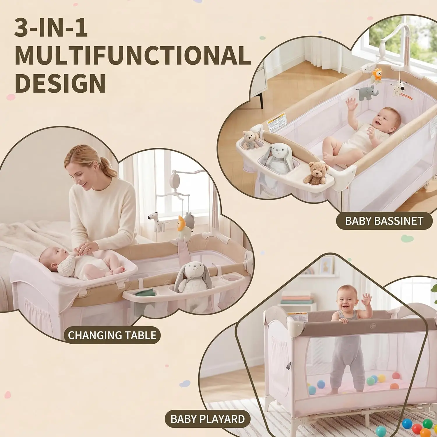 Changing Station,Portable Crib & Playpen - Image 2