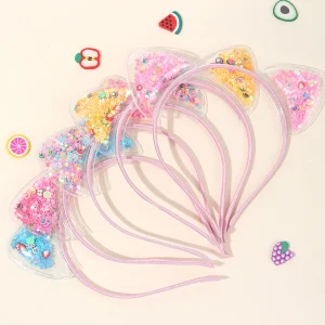 5Pcs Cat Ear Star Sequin Headbands for Kids - Thumbnail Image 3