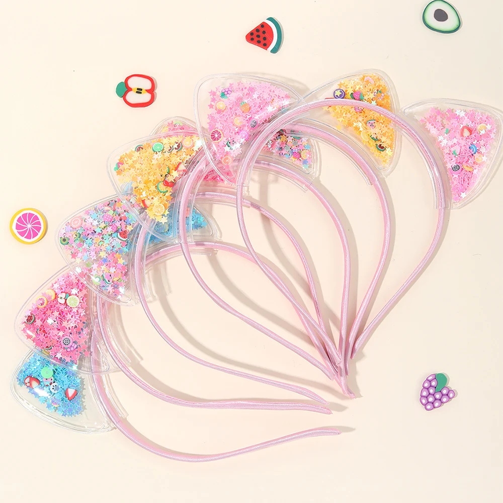 5Pcs Cat Ear Star Sequin Headbands for Kids - Image 3