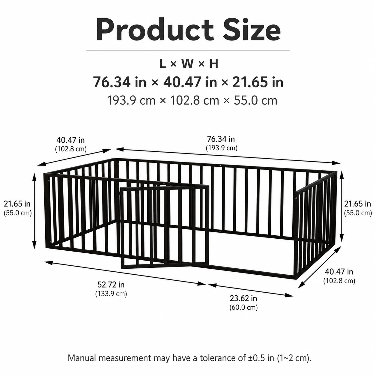 Twin Montessori Floor Bed with Safety Rails - Image 2