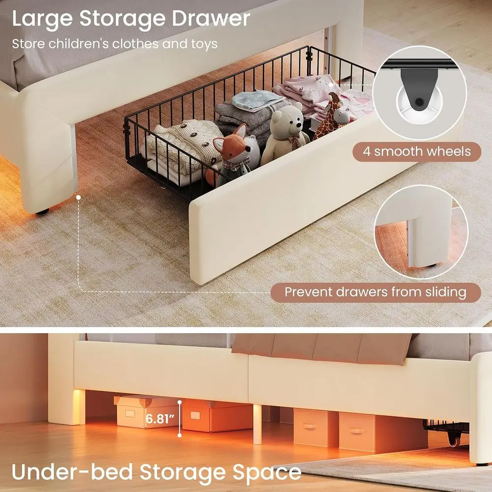 Bed or Kids with Chic Wavy Storage - Image 4