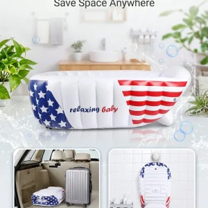 Fashion Stars Stripes Inflatable Baby Bathtub - Thumbnail Image 4
