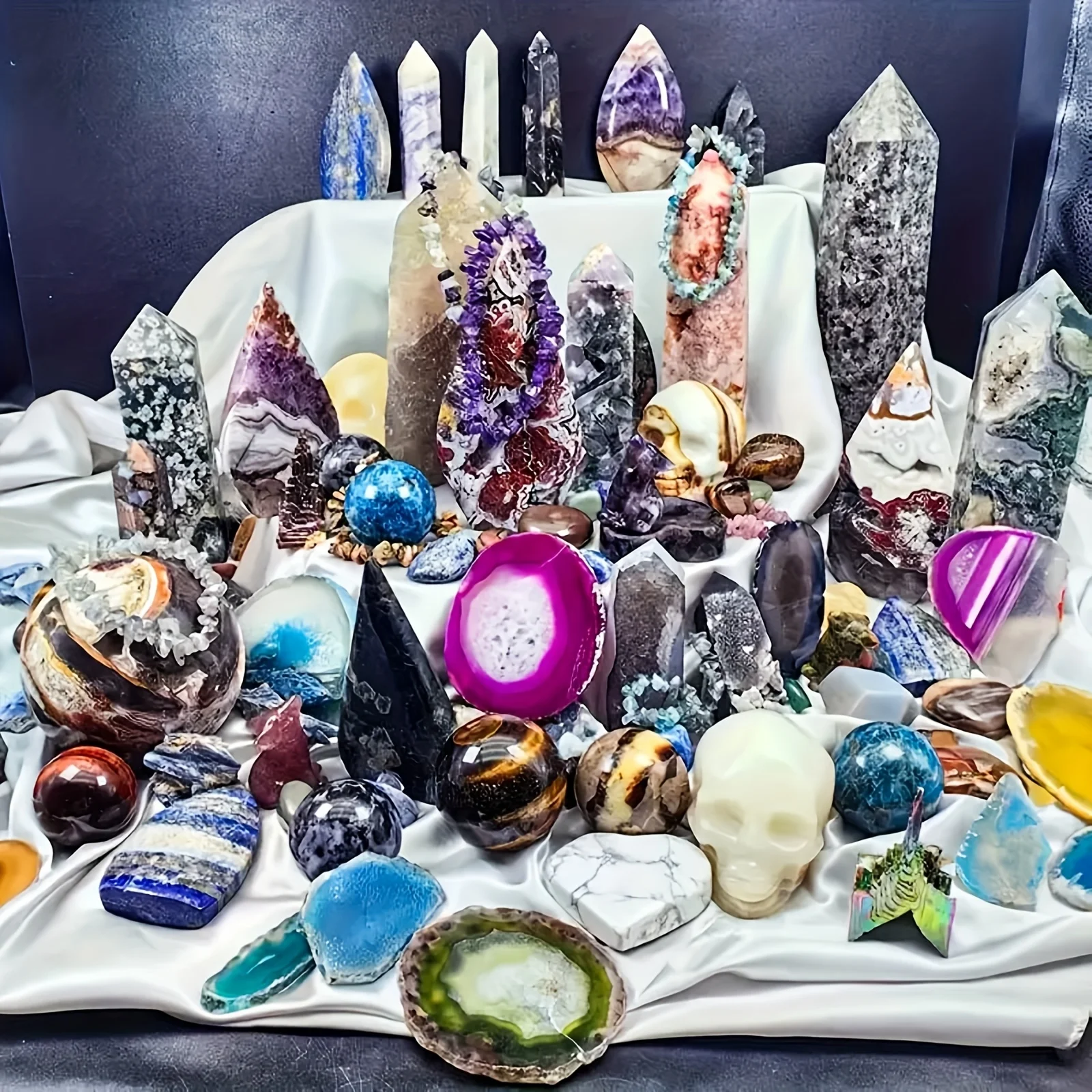 crystals Box and Mixed Raw Stones - Image 1