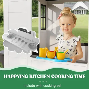 Kids Wooden Playhouse - Thumbnail Image 3
