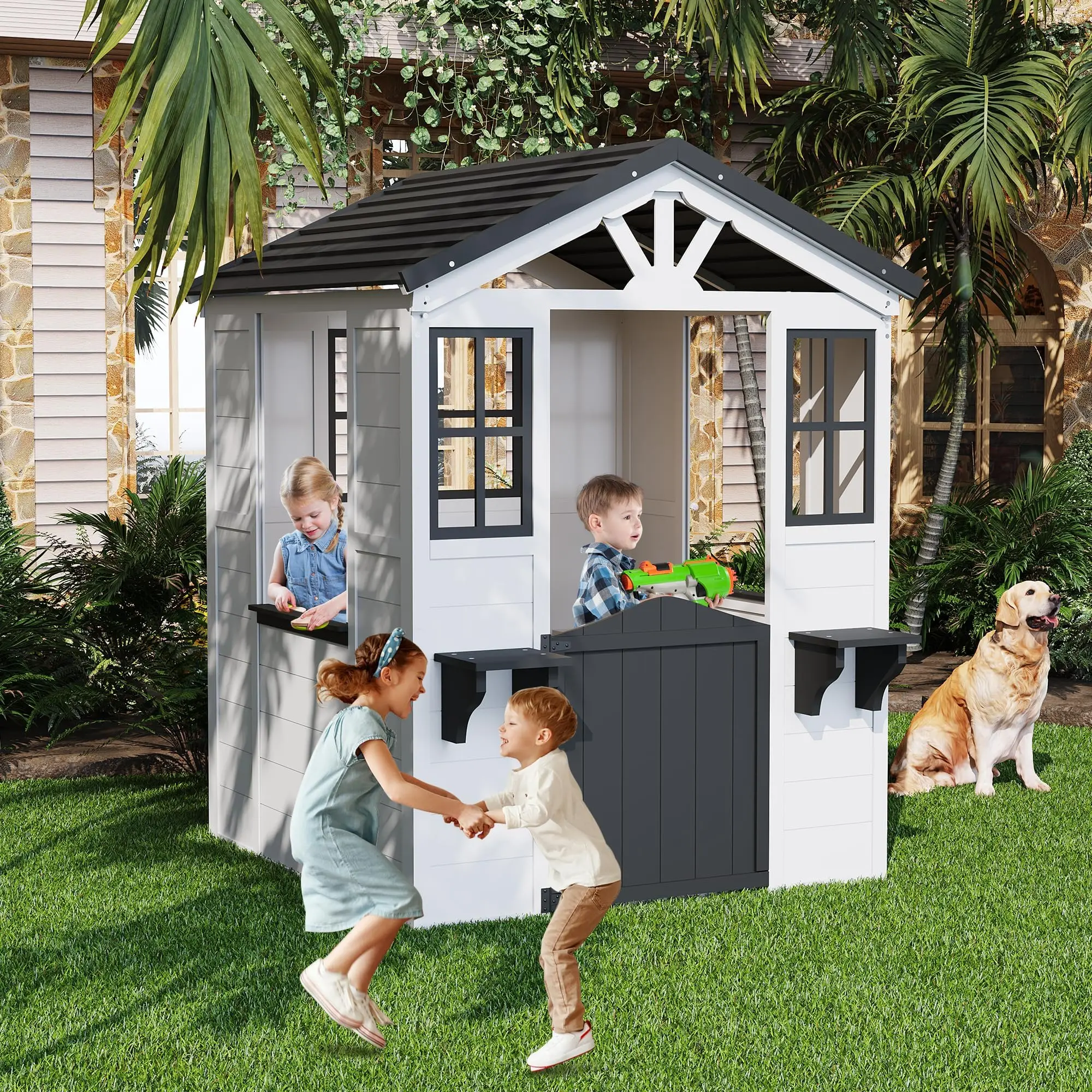 Kids Wooden Playhouse - Image 1
