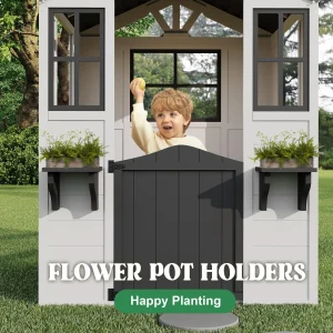 Kids Wooden Playhouse - Thumbnail Image 4