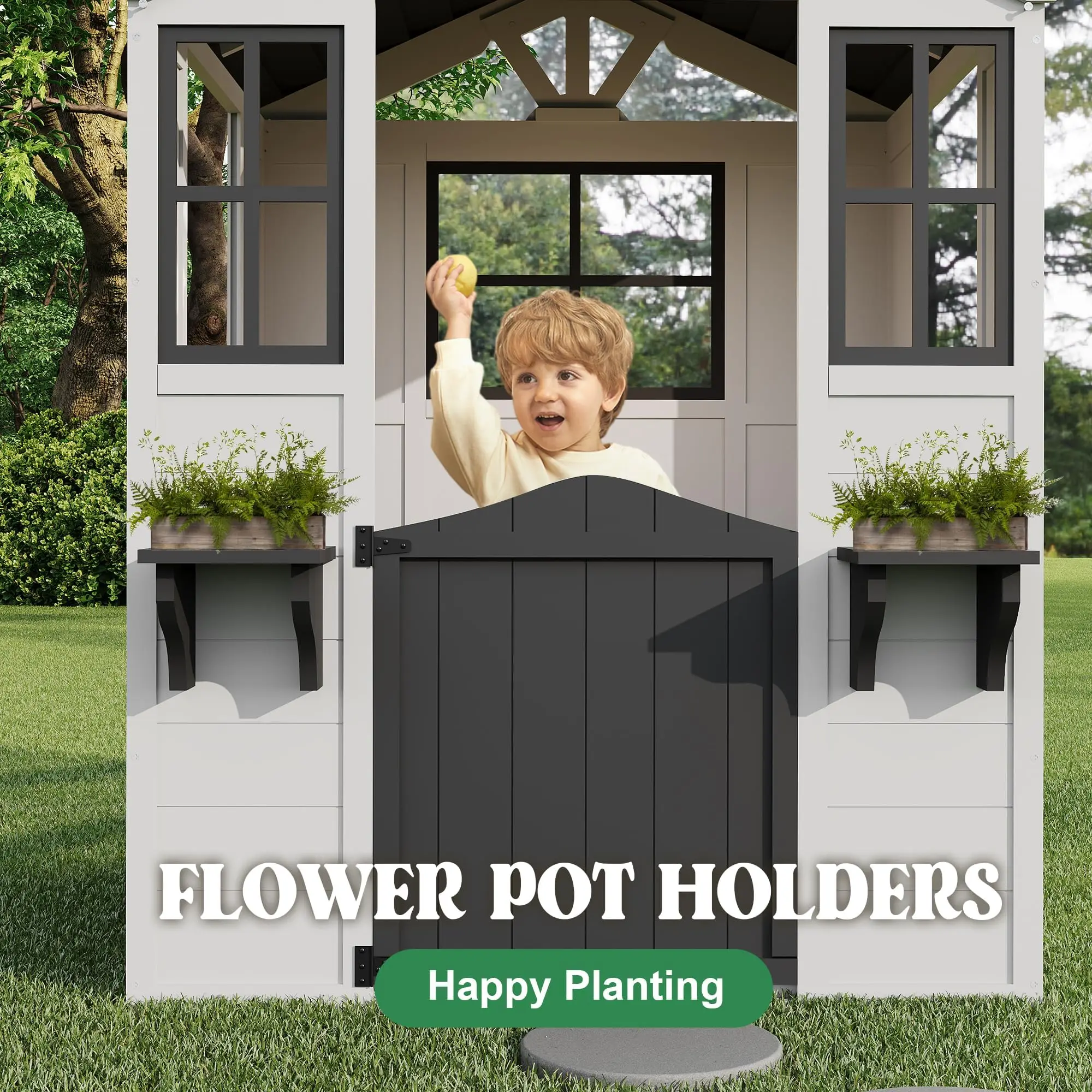Kids Wooden Playhouse - Image 4