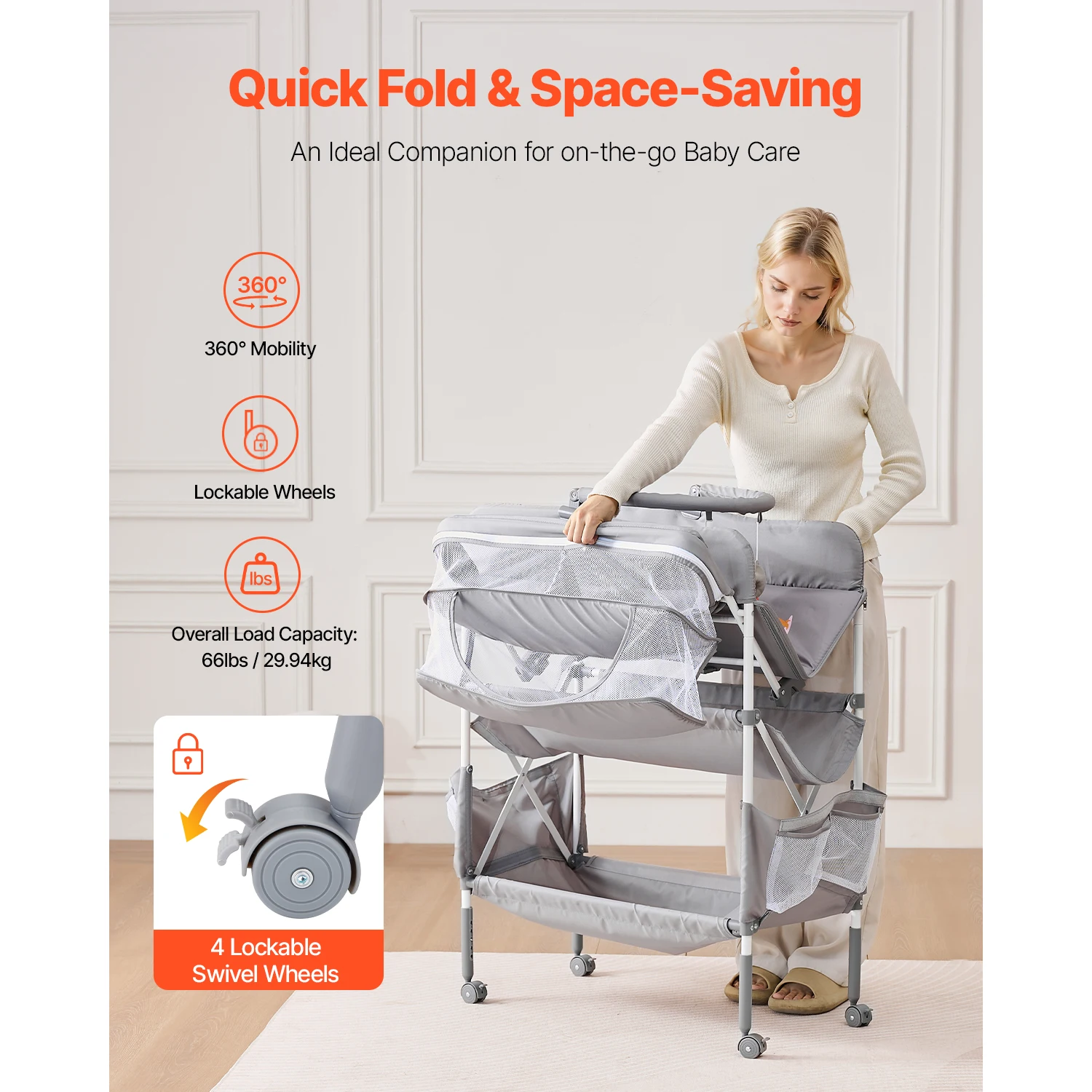 Baby Changing Table Foldable Diaper Change Station - Image 2