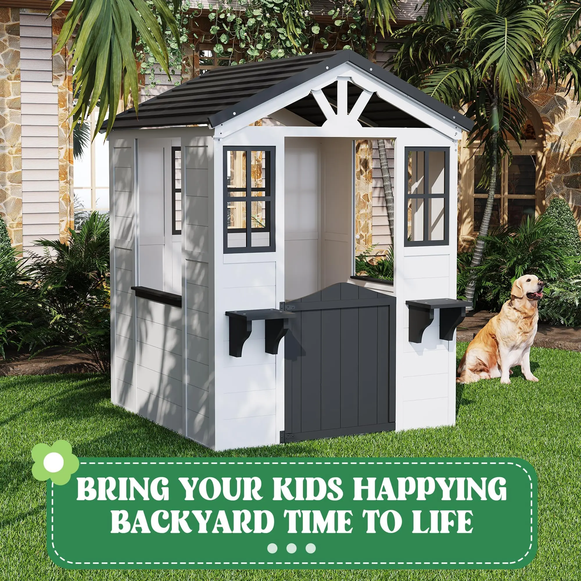 Kids Wooden Playhouse - Image 2