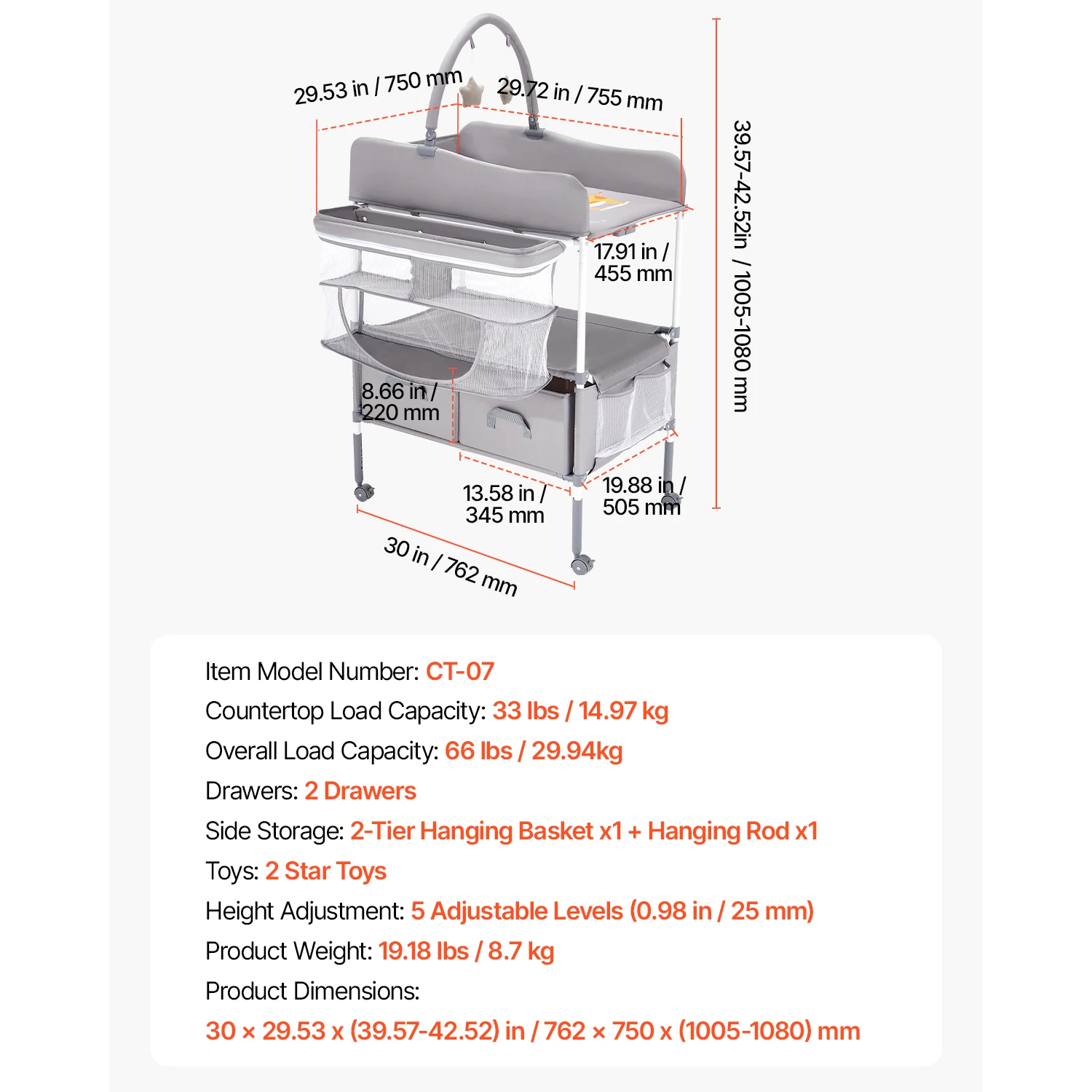 Baby Changing Table Foldable Diaper Change Station - Image 5